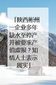 陕西彬州一企业多年缺水至停产并被要求产值虚报？知情人士表示属实